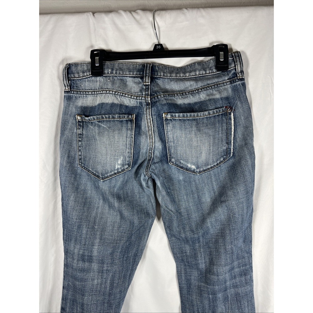 Ann Taylor LOFT Jeans Womens 0 Blue Boyfriend Button Fly Distressed 25/0 - Picture 6 of 16